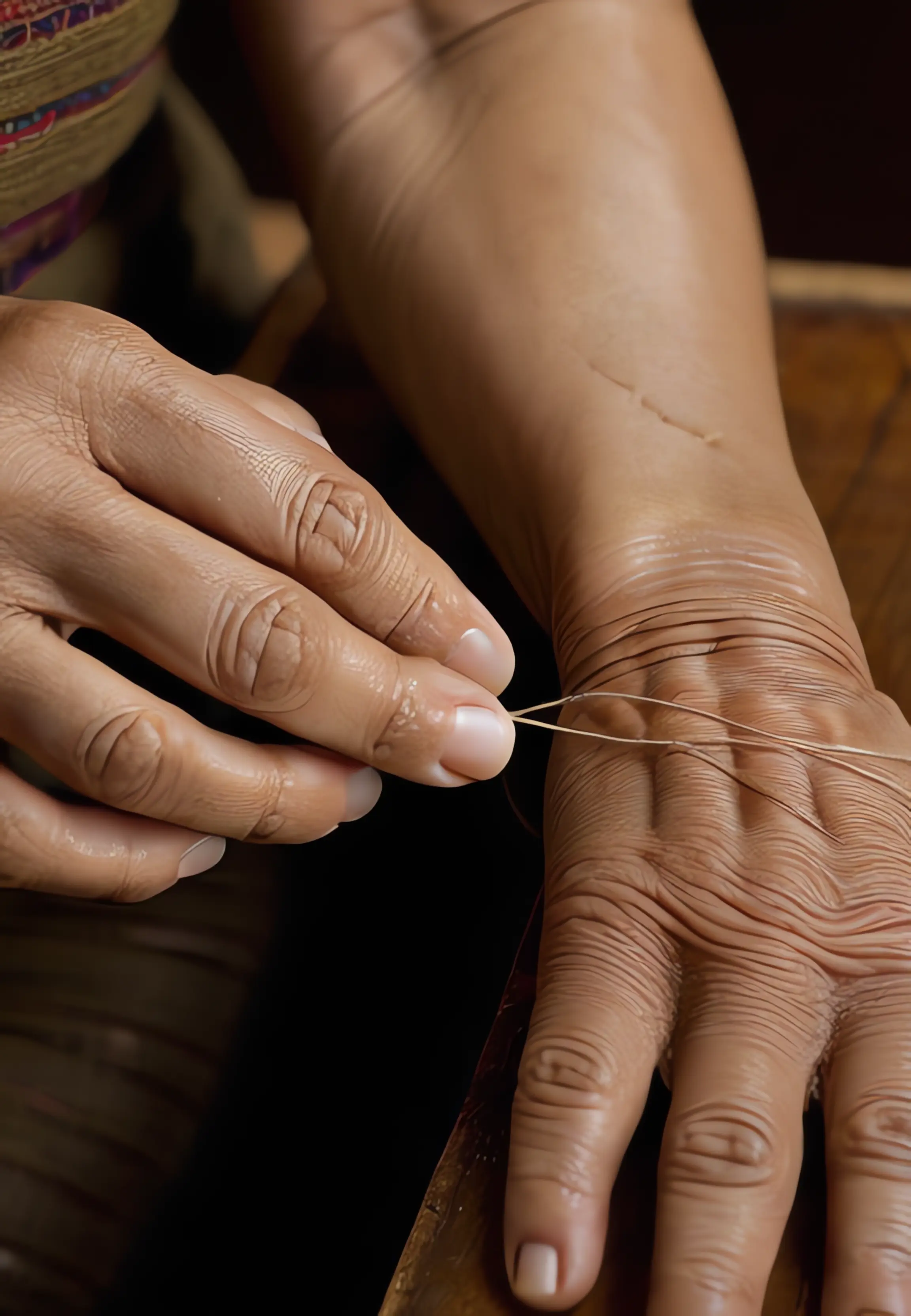 Placeholder: silk heritage — cocoons, fine thread, or loom detail with soft luminosity